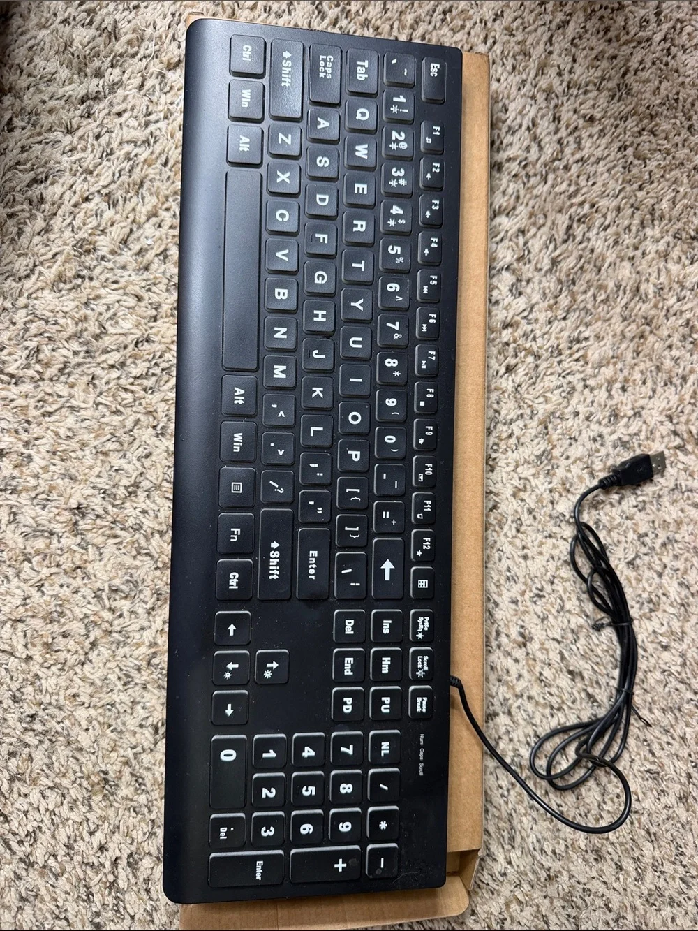 Wired Blacklit USB Keyboard - Slim Full-Size Layout